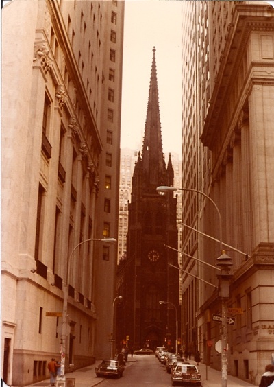 trinity-church-wall-st <I>Trinity Church stares down Wall Street with blame in its eyes.</I>